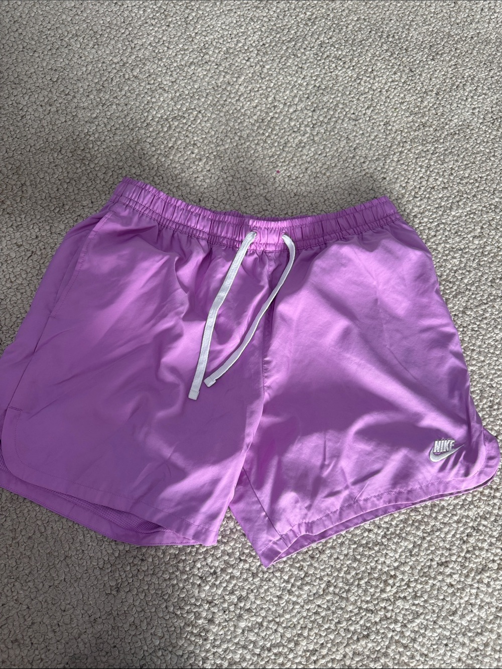 Nike Women’s Lavender purple Athletic Shorts with White Drawstring